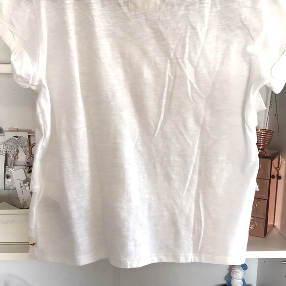HOLLISTER White Textured Ruffle Layer Soft Top - Picture 7 of 9